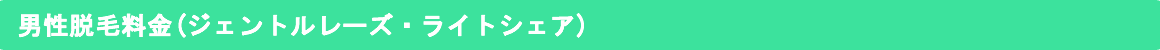 男性脱毛料金(ジェントルレーズ・ライトシェア) 